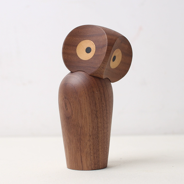 Cute Owl and Little Mouse Solid Wood Craft Ornaments