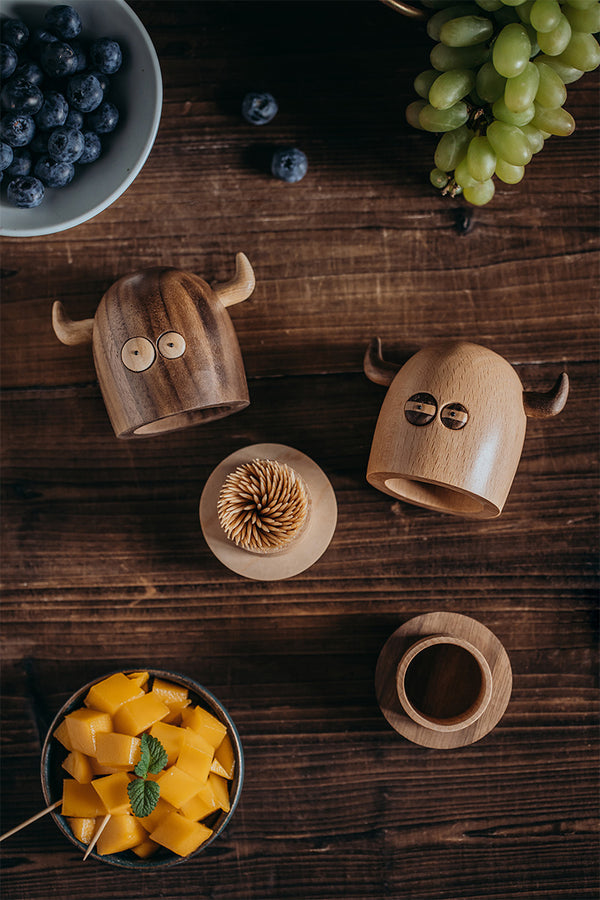 Wooden Toothpick Holder Dispenser