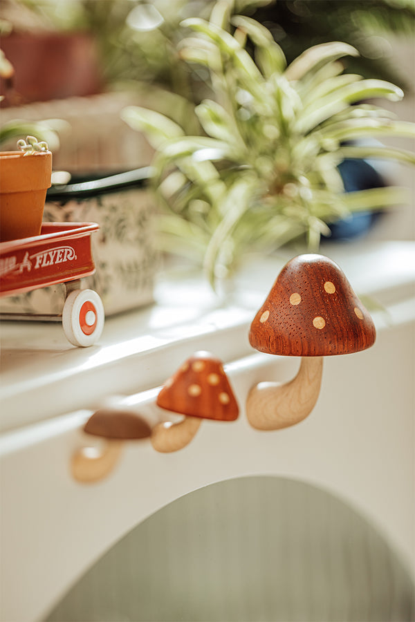 Wooden Mushroom & Shiitake Magnetic Fridge Magnets