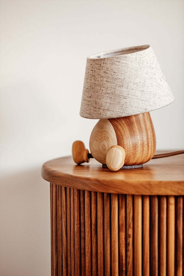 Wooden Nightstand Lamp