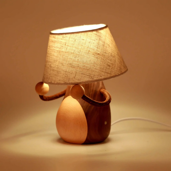 Wooden Nightstand Lamp