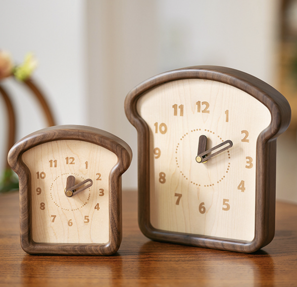 Versatile Wooden Desk and Wall Clock