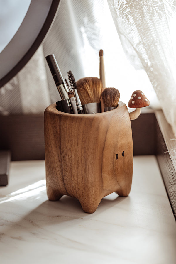 Wooden Pen and Cutlery Container