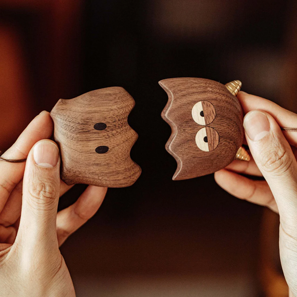 Twin Dryads Wooden Couple Pendant