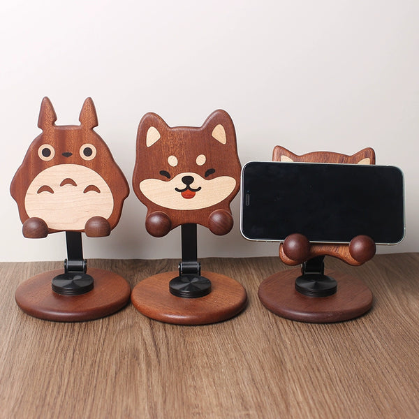 Cute Dog/Cat Wooden Phone Stand